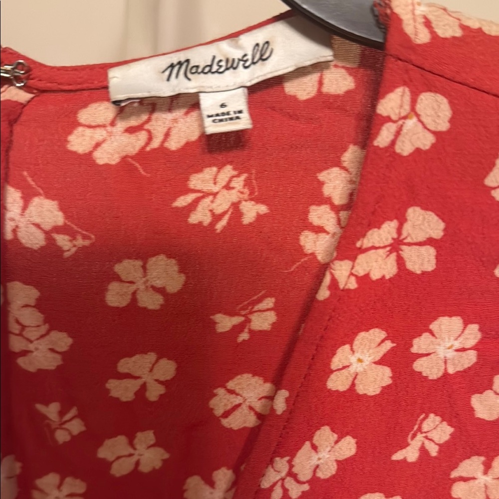 Madewell Red Floral Midi Dress - Picture 2 of 6